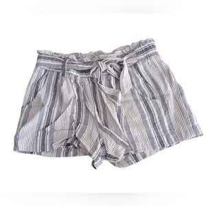 Jolt Loose Comfy Stretchy Linen Rayon Striped Shorts With Belt Women's Sz Medium